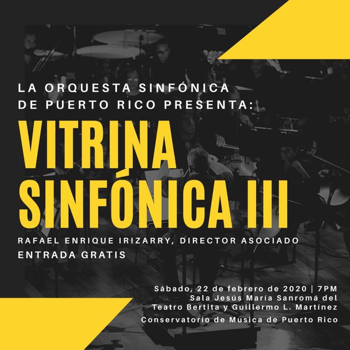 Orquesta Sinfónica de Puerto Rico se presentará en el Conservatorio de Música. Libre de Costo.