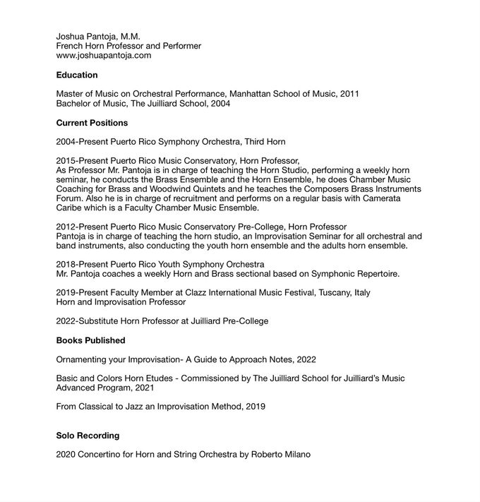 Curriculum Vitae p.1